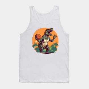 Basketball Dino T-Rex Humor Graphic Tank Top